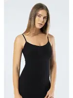 Likralı İnce Askılı Pamuklu Uzun Kadın Atlet Türen 915 Siyah