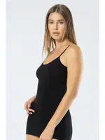 Likralı İnce Askılı Pamuklu Uzun Kadın Atlet Türen 915 Siyah detay görünüm