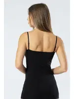 Likralı İnce Askılı Pamuklu Uzun Kadın Atlet Türen 915 Siyah farklı açı