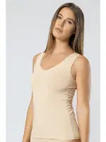 Kadın Likralı Pamuklu V Yaka Atlet Türen 913 Ten farklı açı