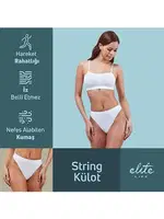 Kadın String Külot Elite Life 820 Beyaz görsel 4