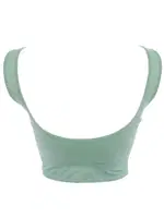 Kalın Askılı Pedli Fitilli Büstiyer Crop Fit Form Angel 5704 Haki görsel 4