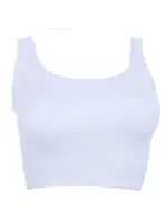 Kalın Askılı Pedsiz Fitilli Crop Fit Büstiyer Form Angel 5700 Ekru görsel 11