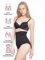 Kaymayı Önleyen Silikon Korse Emay Dikişsiz Beli Dantel 2028 Siyah görsel 10