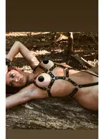 Kelepçeli Erotik Harness Kadın Kostüm MisisX 2009-15 Siyah detay görünüm