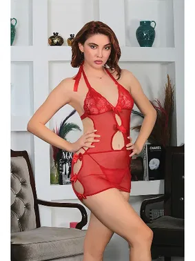 Sistina Kırmızı Dantel Gecelik Sistina 696 - Alternatif Görünüm