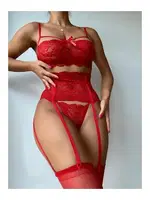 Kırmızı Dantelli Fantazi Jartiyer Takım Nightlight 3425 Kırmızı