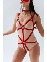 Kırmızı Özel Bölgesi Açık Fantezi Harness MissisX 2115 Kırmızı