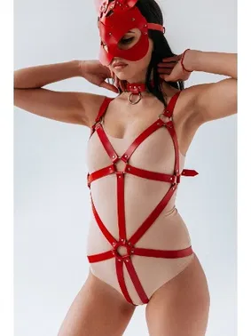 missisX Kırmızı Özel Bölgesi Açık Fantezi Harness MissisX 2115 - Alternatif Görünüm