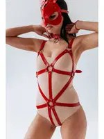 Kırmızı Özel Bölgesi Açık Fantezi Harness MissisX 2115 Kırmızı detay görünüm