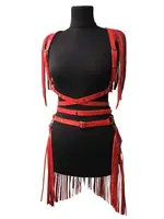 Kırmızı Püsküllü Fantezi Harness MissisX 2048 Kırmızı detay görünüm