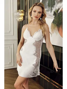 Perin Kısa Saten Gecelik Sabahlık 2Li Çeyiz Seti Perin 4015 - Alternatif Görünüm