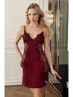 Kısa Saten Gecelik Sabahlık 2Li Çeyiz Seti Perin 4015 Bordo görsel 4