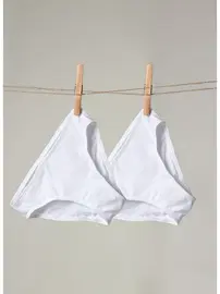 Black Spade Kız Çocuk Organik Külot 2li Paket Beyaz Black Spade 1195