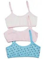 Kız Lycralı Renkli Baskılı Büstüyer 3 Lü Paket Öztaş F4622 Renkli