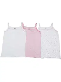 Öztaş Kız Üçlü İp Askılı Atlet Baskılı ve Düz Öztaş F4018