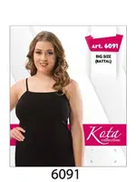 Büyük Beden İp Askılı Kadın Atlet Kota 6091 Siyah detay görünüm