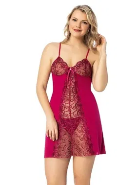 Kota Ön Kısmı Transparan Fantazi Gecelik Takım Kota 6338 - Alternatif Görünüm