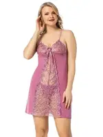 Ön Kısmı Transparan Fantazi Gecelik Takım Kota 6338 Gül Kurusu farklı açı