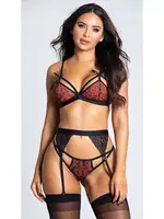 Leopar Desenli Jartiyer Takımı For Dreams 8356 Bordo