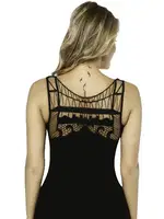 Likralı Lez Dantelli Atlet Bayan HMD 2470 Siyah