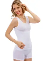 Jakarlı Kalın Askılı Kadın Atlet Liza 14005 Beyaz detay görünüm