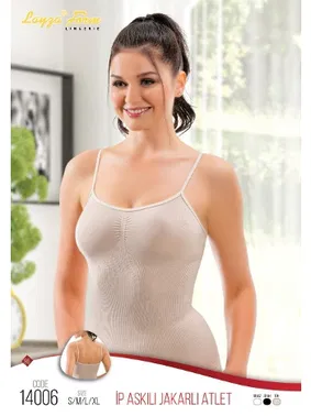 Liza (Layza) Jakarlı İnce Askılı Kadın Atlet Liza 14006 - Alternatif Görünüm