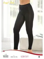 Dikişsiz İz Yapmaz Bayan Uzun Tayt Liza 16000 Siyah görsel 4