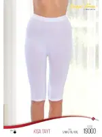 Dikişsiz Kısa Tayt Liza 19000 Beyaz detay görünüm