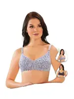 Gri Desenli Penye Dikişli Dolgusuz Sütyen Liza 511 Gri