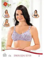 Balensiz Dolgusuz Dikişli Süngerli Sütyen Liza 520 Gri detay görünüm