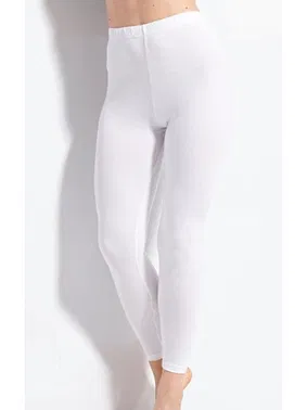 Kolcu Lycralı Uzun Beyaz Kadın Tayt Kolcu KB3000