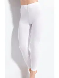 Kolcu Lycralı Uzun Beyaz Kadın Tayt Kolcu KB3000