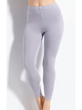 Kolcu Lycralı Uzun Gri Kadın Tayt Kolcu KB3002