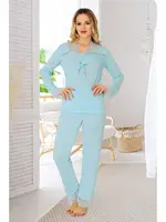 Mavi Penye Pijama Takımı Sistina 1631 Mavi