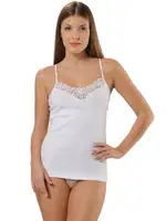 Bayan Ribana Güpürlü ip Askılı Atlet Hmd 2002 Beyaz