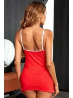 Merry See Dantelli Yırtmaçlı Gecelik Kırmızı MS2209 Kırmızı farklı açı