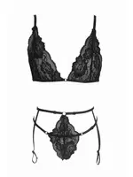 Merry See Fantezi Jartiyer Takım Seksi iç Giyim MS2671-Siyah Siyah farklı açı