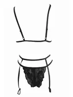 Merry See Fantezi Jartiyer Takım Seksi iç Giyim MS2671-Siyah Siyah görsel 4