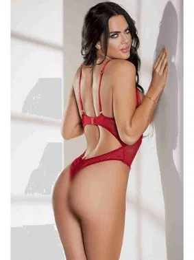 Merry See Merry See Göğsü ve Özel Bölgesi Açık Fantazi Gecelik Kırmızı MS3186 - Alternatif Görünüm