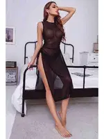 Merry See Transparan Fantezi Gecelik MS2206-Siyah Siyah görsel 5