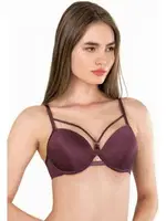 Micro Kaplı Ipli Push-Up Sütyen Le Jardin 7008 Bordo