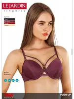 Micro Kaplı Ipli Push-Up Sütyen Le Jardin 7008 Bordo detay görünüm