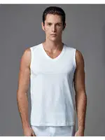 Micro Modal V Yaka Kolsuz T-Shirt Eros ERS053 Beyaz