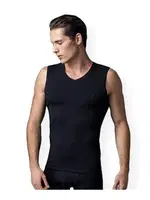 Micro Modal V Yaka Kolsuz T-Shirt Eros ERS053 Siyah detay görünüm