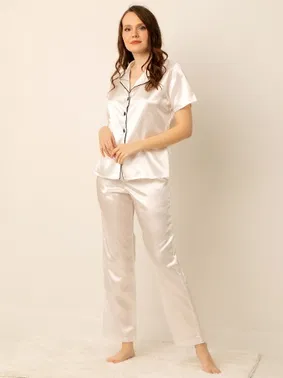 Miorre Miorre Bayan Saten Pijama Takımı - Alternatif Görünüm