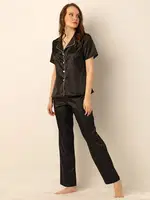 Miorre Bayan Saten Pijama Takımı DARK MOR görsel 9