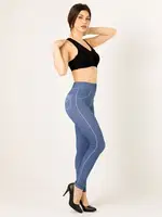 Dikişsiz Kot Desen Miorre Seamless Kadın Tayt Lacivert görsel 4