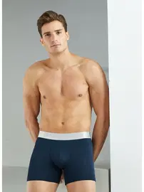 Black Spade Modal Elastan Erkek Boxer Silver Lacivert BlackSpade 9303 