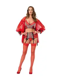 Moongirl Transparan Kolları Büzgülü Fantazi Gecelik Takım Moongirl 039